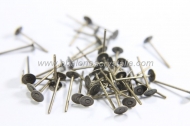 26 PENDIENTES PALILLO BASE PLANA BRONCE 12x4mm + TRASERAS DE SILICONA