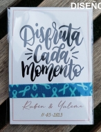 Detalle invitados Hojas olivo + pulsera solidaria elstica con tarjetn personalizado