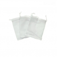 Bolsas de tela de terciopelo color blanco 9x7cm (20 uds.)