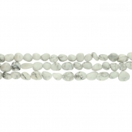 Tira de piedras forma irregular Howlita Blanca 8-10mm 35 uds.