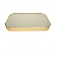 Expositor bandeja metal anillos terciopelo beige 30x20x3cm