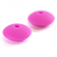 Rondeles baco de Silicona Fucsia 12x6mm (Bolsa de 25 uds.)