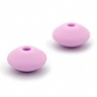 Rondeles baco de Silicona Morado Claro 12x6mm (Bolsa de 25 uds.)