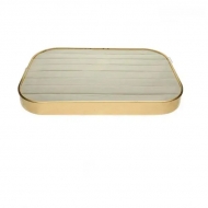 Expositor bandeja metal ranuras beige 30x20x3cm