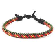 Pulsera cordn trenzado  bandera de Espaa verde