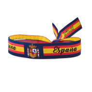 Pulsera de tela bandera y escudo de Espaa azul marino