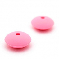 Rondeles baco de Silicona Rosa Fuerte 12x6mm (Bolsa de 25 uds.)