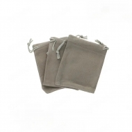 Bolsas de tela de terciopelo color gris 9x7cm (20 uds.)