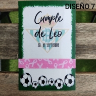 Detalle invitados Balones Ftbol + pulsera solidaria elstica con tarjetn personalizado