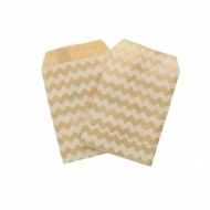 Bolsas de papel para regalo marrn kraft zig zag 15x10cm (100 uds.)