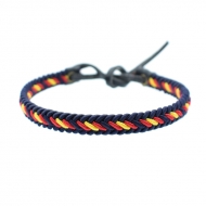 Pulsera cordn trenzado bandera de Espaa azul marino