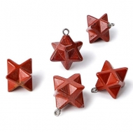 Colgante de Jaspe Rojo natural Estrella Merkaba